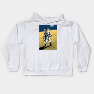 Moon landing illustration Kids Hoodie